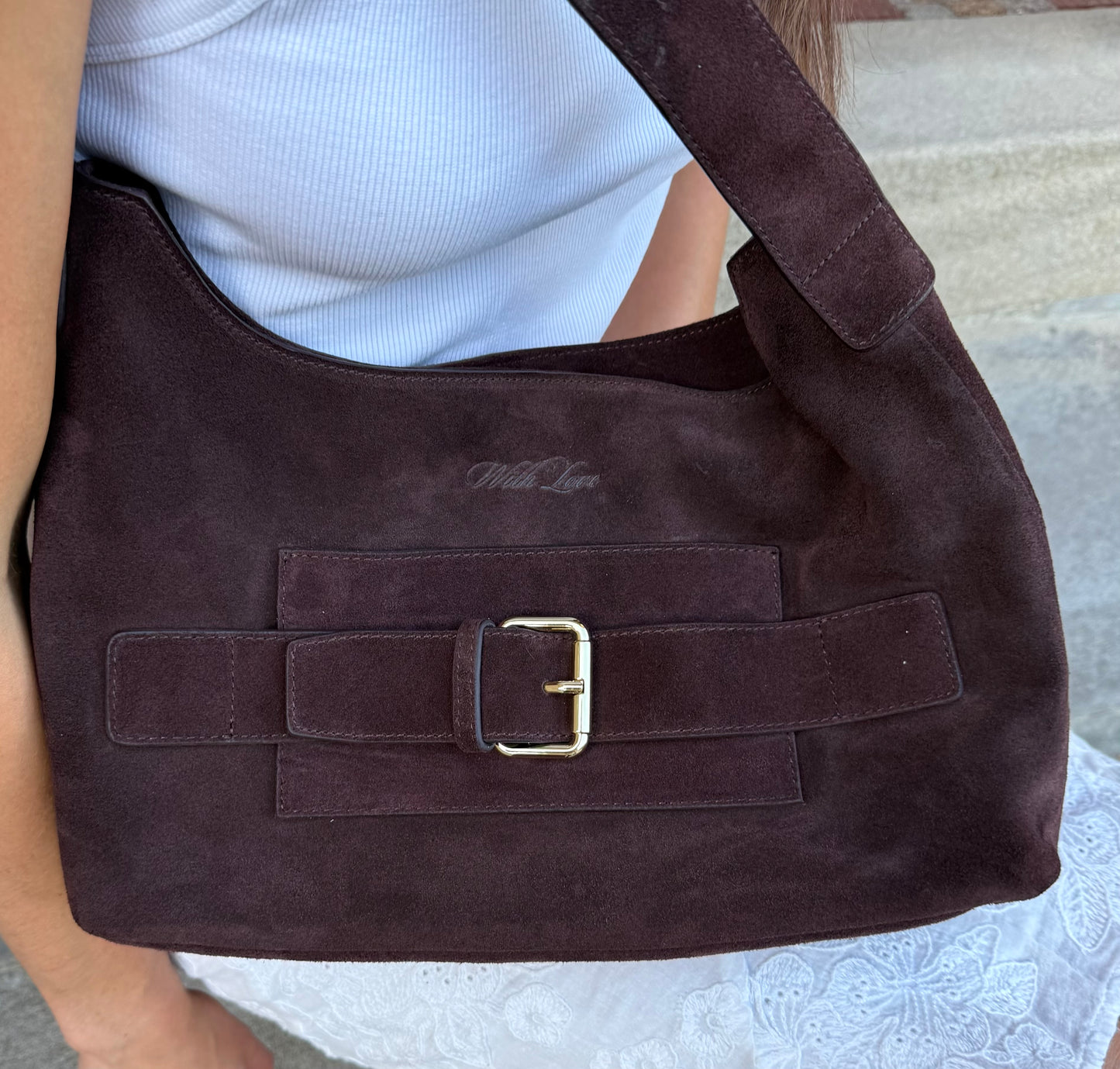Suede Classic With Love Bag